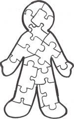 Puzzle piece paper doll template